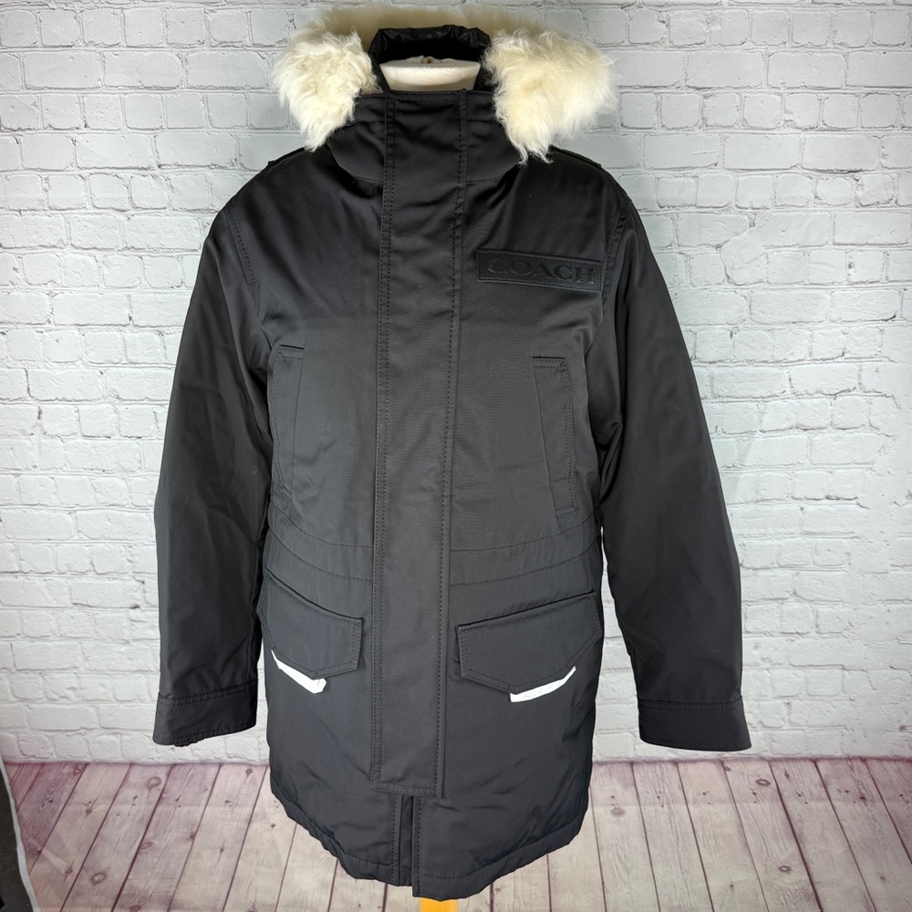COACH Men's 3-in-1 Parka Snorkel Jacket X-Small Black Shearling Hood 3088
